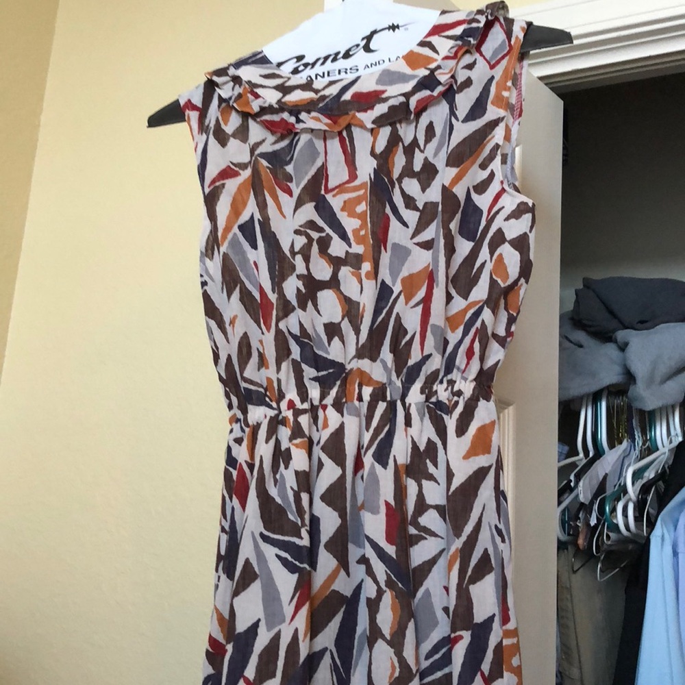 Fall print A-line vintage dress